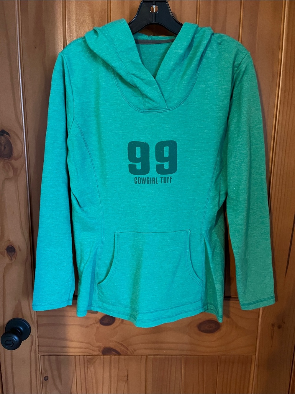 Cowgirl Tuff Teal Hooded Sweatshirt with 99 Graphic